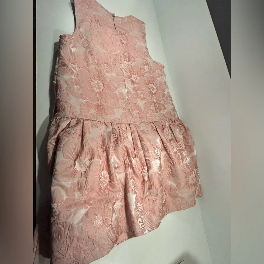Entro Floral Dress Small Pink Jacquard Fit Flare Lined Sleeveless Boutique - Picture 10 of 12